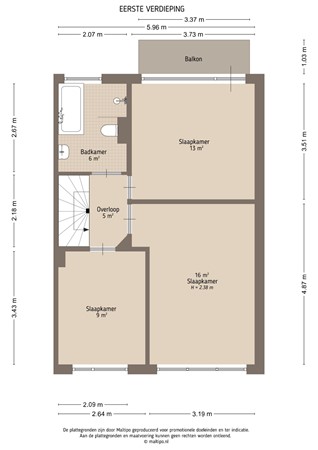 Floorplan - Koningin Wilhelminalaan 32, 4247 EN Kedichem